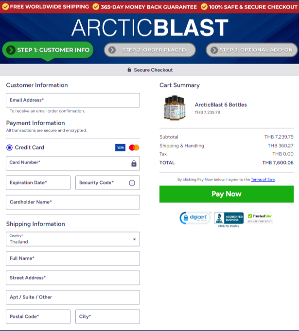 ArcticBlast Official Website Secure Order Page